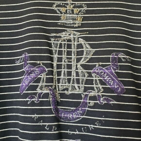 LAUREN RALPH LAUREN Striped Long-sleeved Embellished Tee - Picture 2 of 6